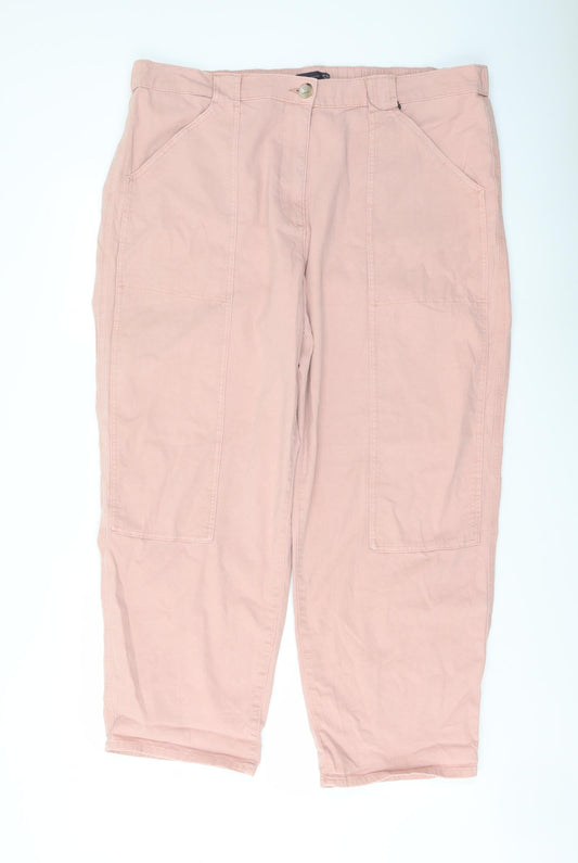 Womens UK Size 20 Marks and Spencer Regular Fit  Pink Trousers
