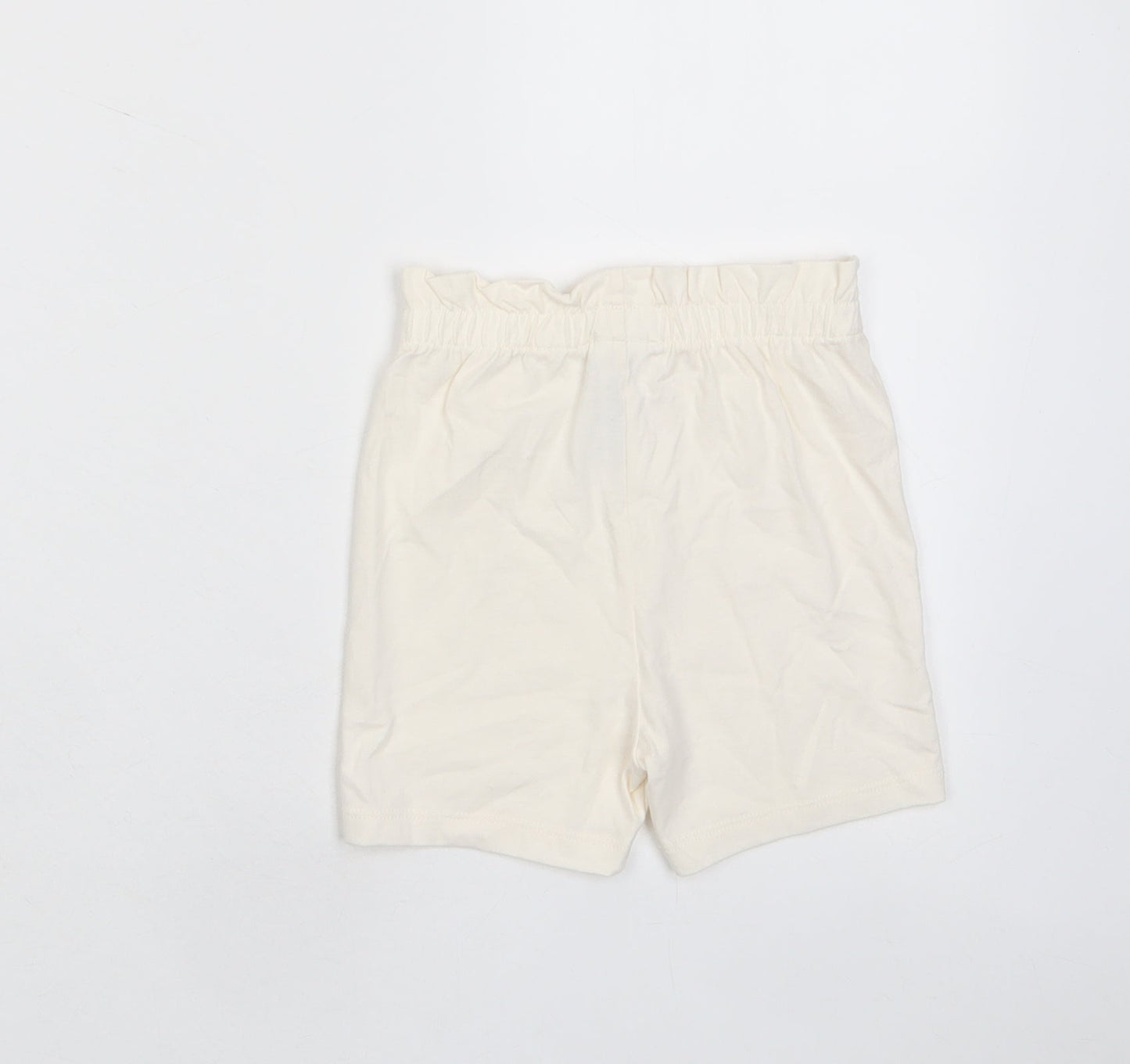 Marks and Spencer Girls Beige Cotton Cropped Trousers Size 18-24 Months Pullover - Embroidered