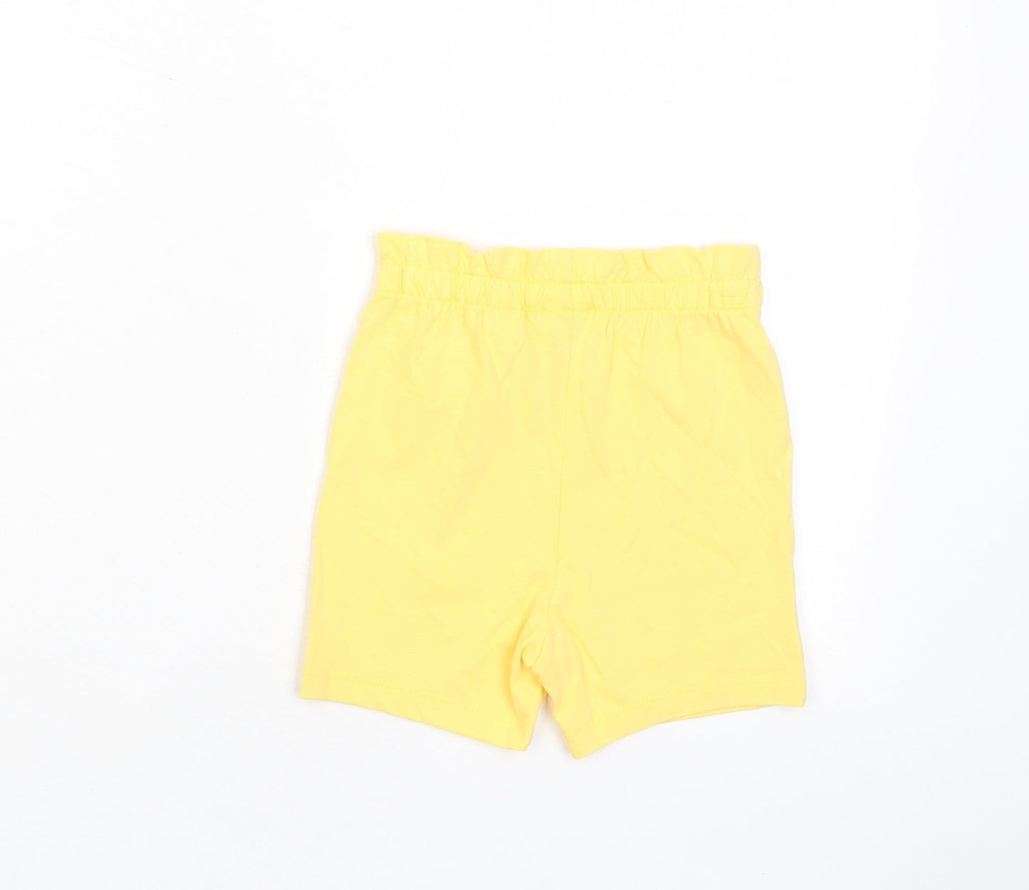 Marks and Spencer Girls Yellow Cotton Cropped Trousers Size 12-18 Months Pullover - Embroidered