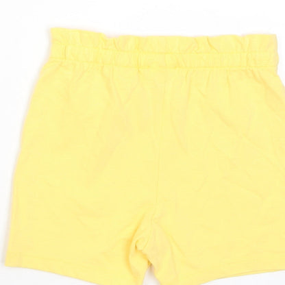 Marks and Spencer Girls Yellow Cotton Cropped Trousers Size 12-18 Months Pullover - Embroidered