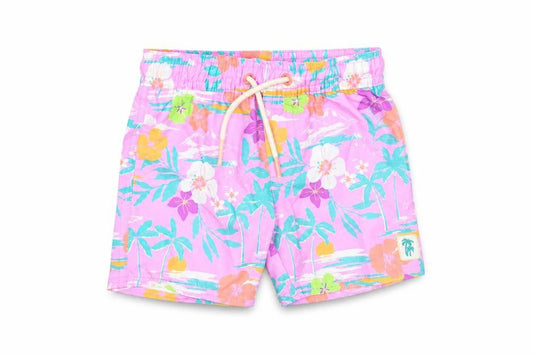 Marks and Spencer Girls Multicoloured Floral Polyester Cropped Trousers Size 12-18 Months Drawstring - Swim shorts