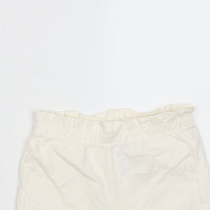 Marks and Spencer Girls White Cotton Cropped Trousers Size 12-18 Months Pullover - Embroidered