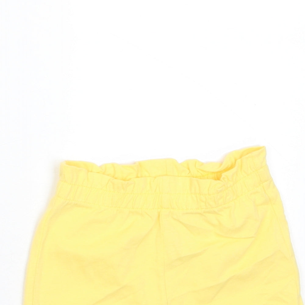 Marks and Spencer Girls Yellow Camel Cropped Trousers Size 12-18 Months Pullover - Embroidered