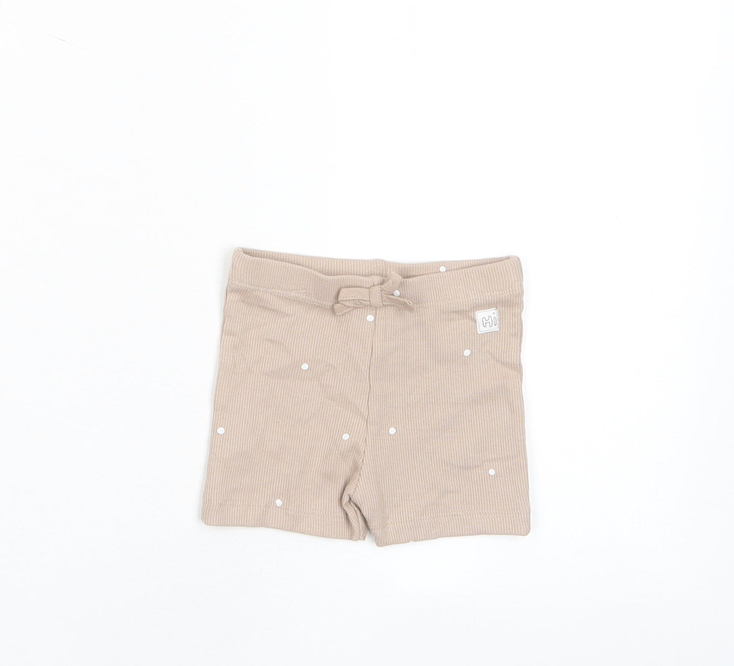 Marks and Spencer Girls Brown Polka Dot Cotton Cropped Trousers Size 3-6 Months Pullover - Embroidered