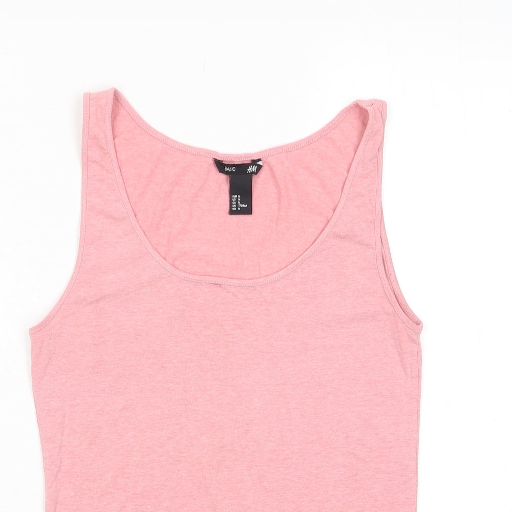 Womens UK Size M H&M Pink Basic Tank