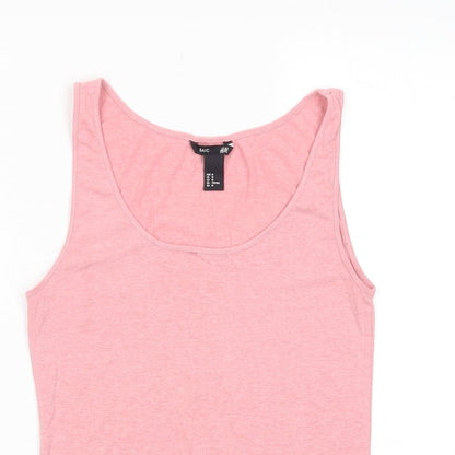 Womens UK Size M H&M Pink Basic Tank