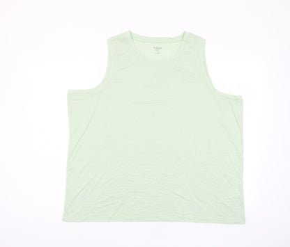Marks and Spencer Womens Green Viscose Basic Tank Size 20 Scoop Neck