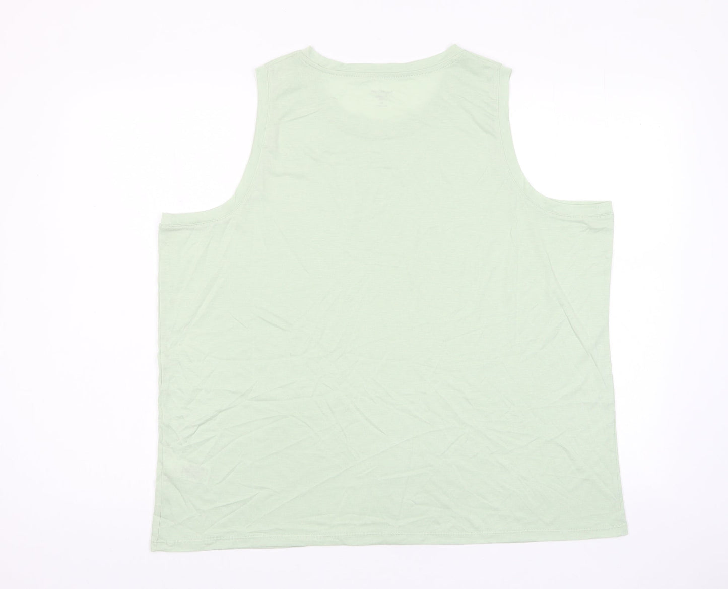 Marks and Spencer Womens Green Viscose Basic Tank Size 20 Scoop Neck