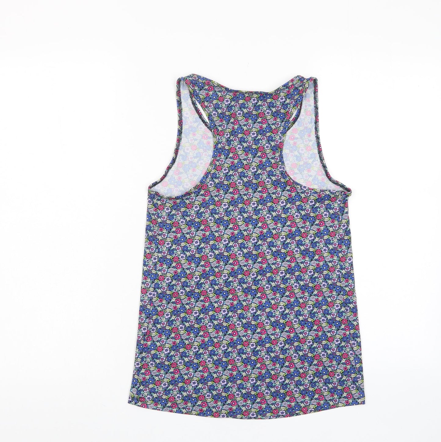 GOODMOVE Womens Multicoloured Floral Polyester Basic Tank Size 6 Scoop Neck Pullover