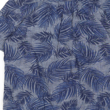 Old Navy Mens Blue Geometric Cotton Polo Size M Collared Button