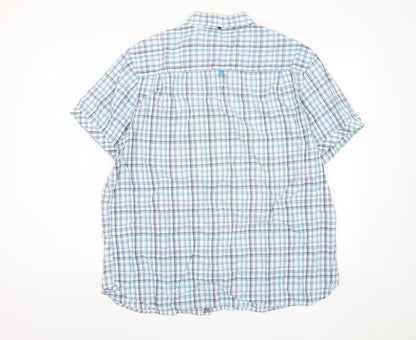 RJR.John Rocha Mens Blue Plaid Cotton Button-Up Size XL Collared Button - Pocket