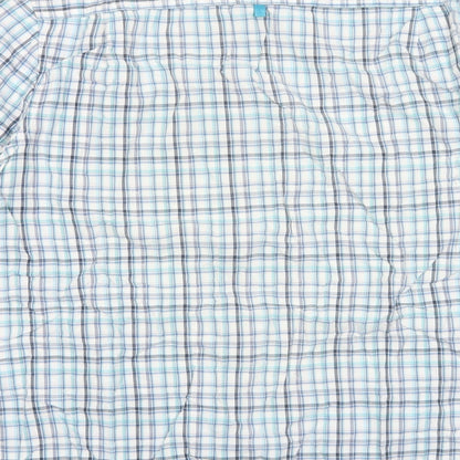 RJR.John Rocha Mens Blue Plaid Cotton Button-Up Size XL Collared Button - Pocket