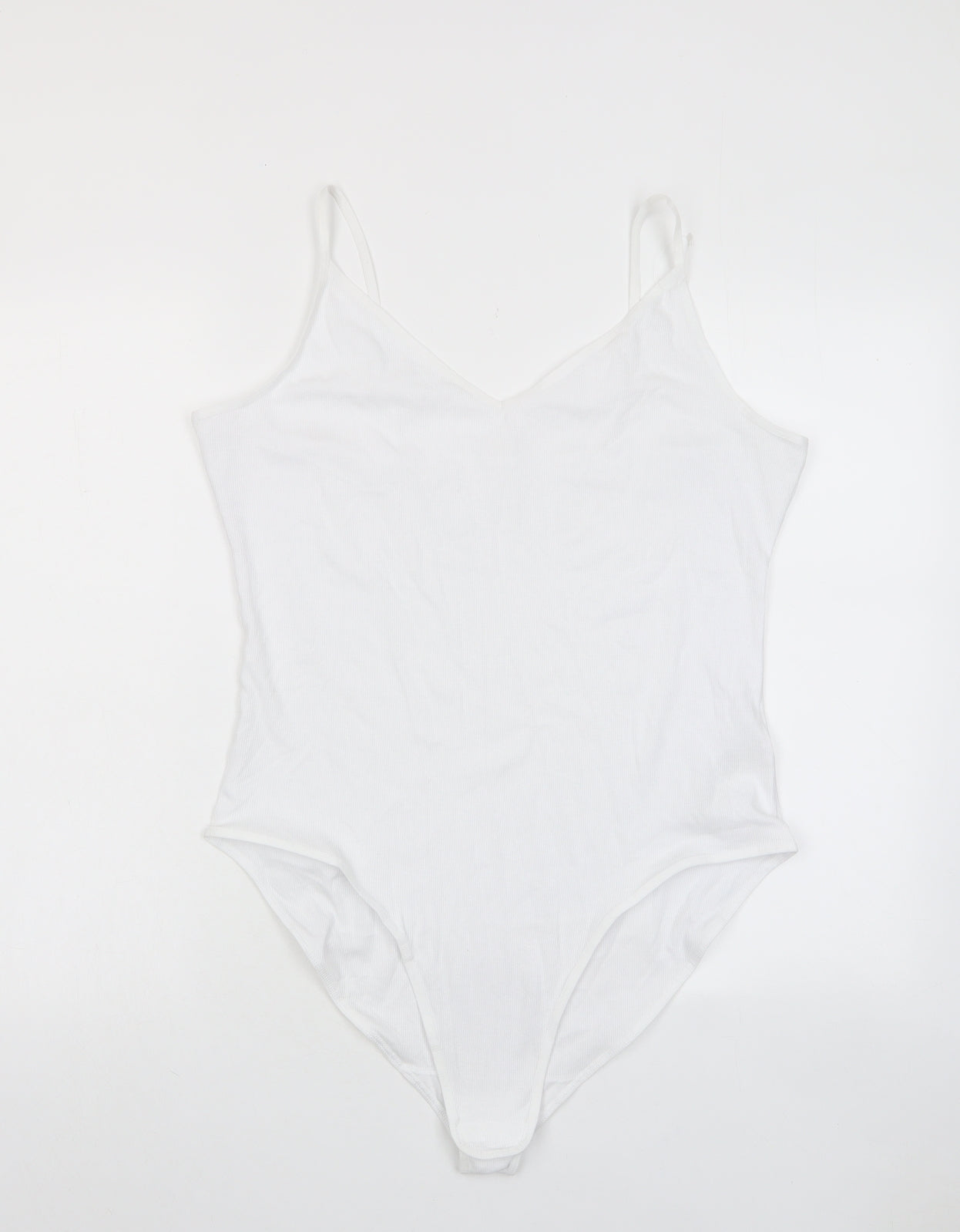 Marks and Spencer Womens White Cotton Bodysuit One-Piece Size 22 Snap