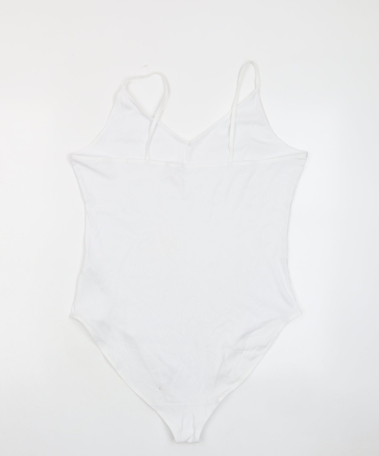 Marks and Spencer Womens White Cotton Bodysuit One-Piece Size 22 Snap