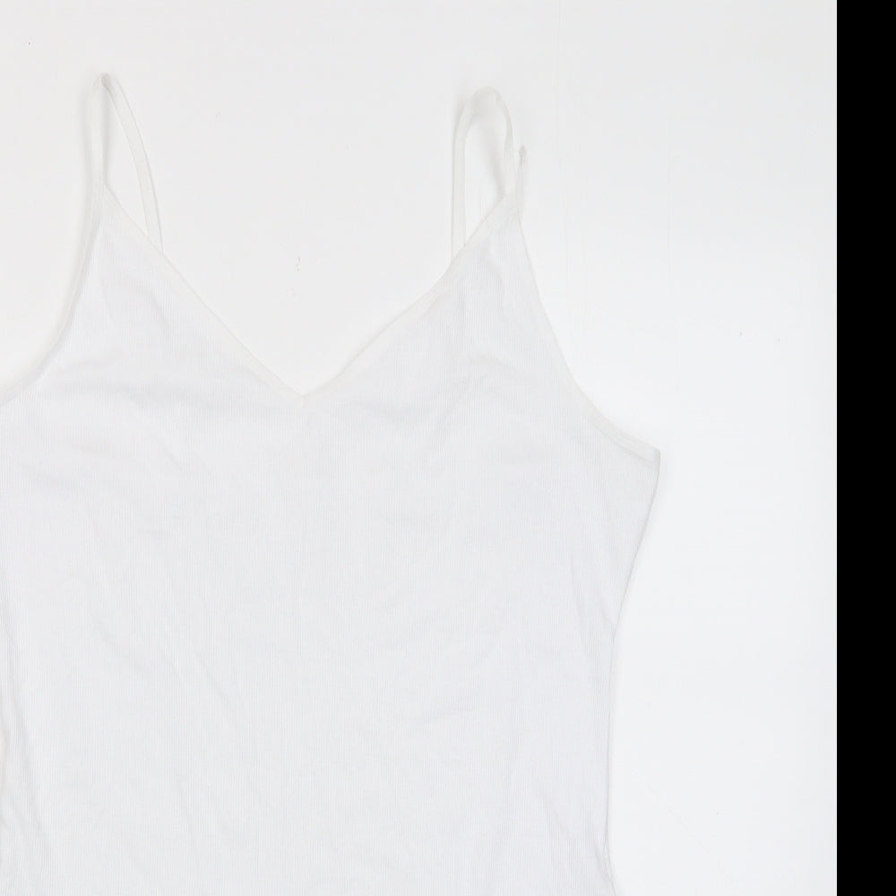 Marks and Spencer Womens White Cotton Bodysuit One-Piece Size 22 Snap