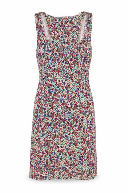 Warehouse Womens Multicoloured Floral Viscose Bodycon Size 6 Scoop Neck Pullover