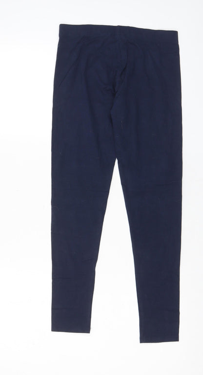 NEXT Girls Blue Cotton Capri Trousers Size 14 Years L24 in Regular Pullover