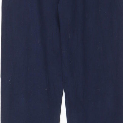 NEXT Girls Blue Cotton Capri Trousers Size 14 Years L24 in Regular Pullover