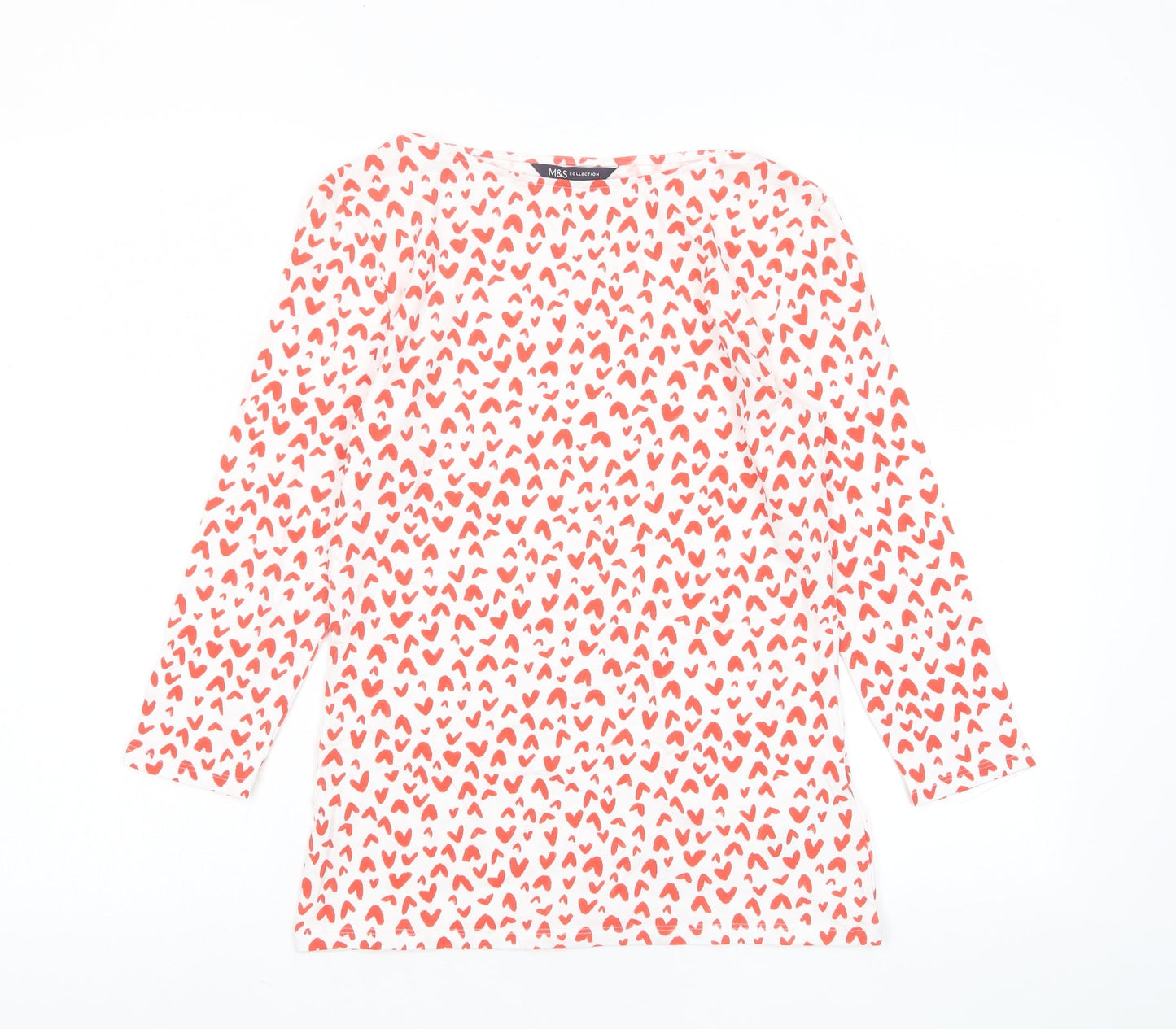 Womens UK Size 10 Marks and Spencer Red Basic T-Shirt