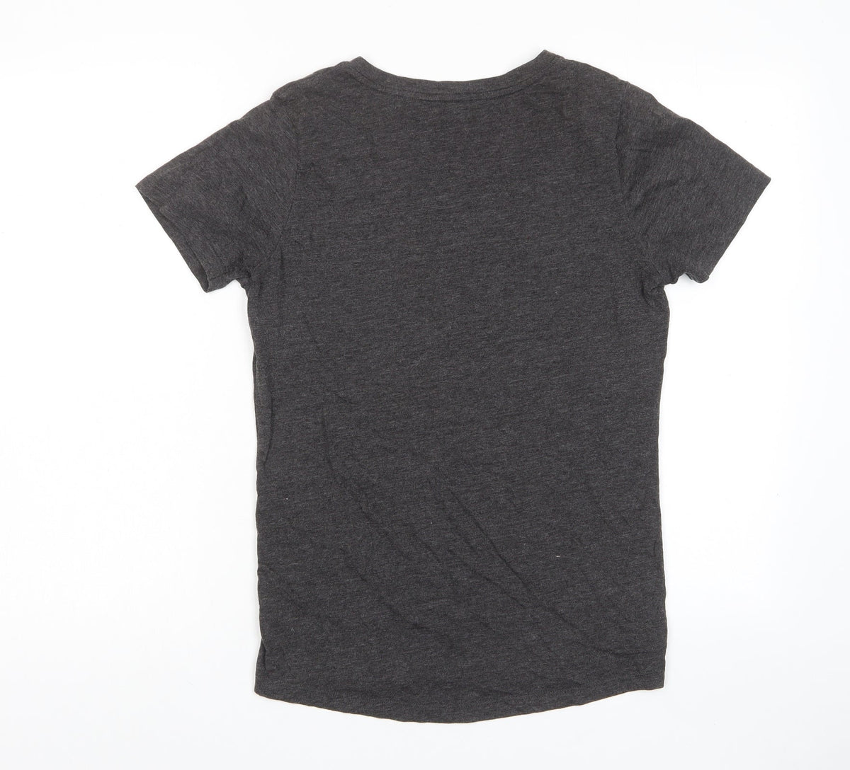 Camp David Womens Grey Polyester Basic T-Shirt Size L V-Neck