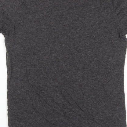 Camp David Womens Grey Polyester Basic T-Shirt Size L V-Neck
