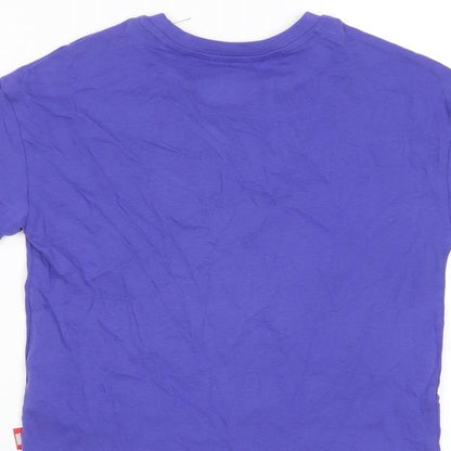 Marks and Spencer Girls Purple Cotton Basic T-Shirt Size 7-8 Years Crew Neck Pullover - Marvel