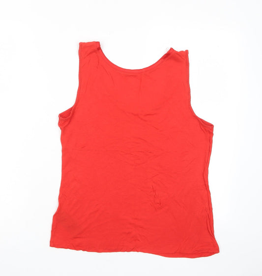 Womens UK Size L Oasis Red Basic T-Shirt