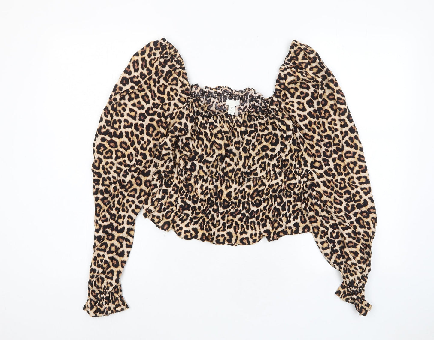 Womens UK Size L H&M Brown Basic Blouse
