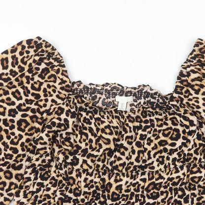 Womens UK Size L H&M Brown Basic Blouse