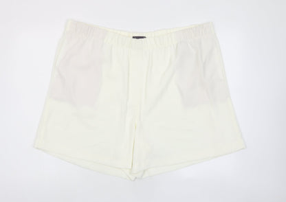 Marks and Spencer Womens Ivory Polyester Basic Shorts Size 24 L6 in Regular Pull On - Pockets