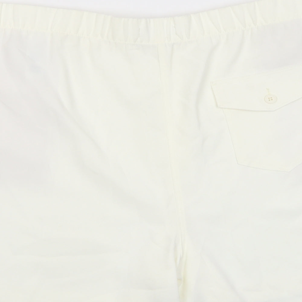 Marks and Spencer Womens Ivory Polyester Basic Shorts Size 24 L6 in Regular Pull On - Pockets