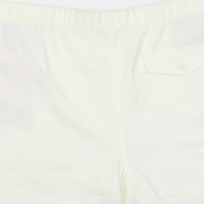 Marks and Spencer Womens Ivory Polyester Basic Shorts Size 24 L6 in Regular Pull On - Pockets