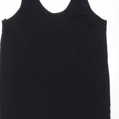 Marks and Spencer Womens Black Viscose Tank Dress Size S Scoop Neck Pullover