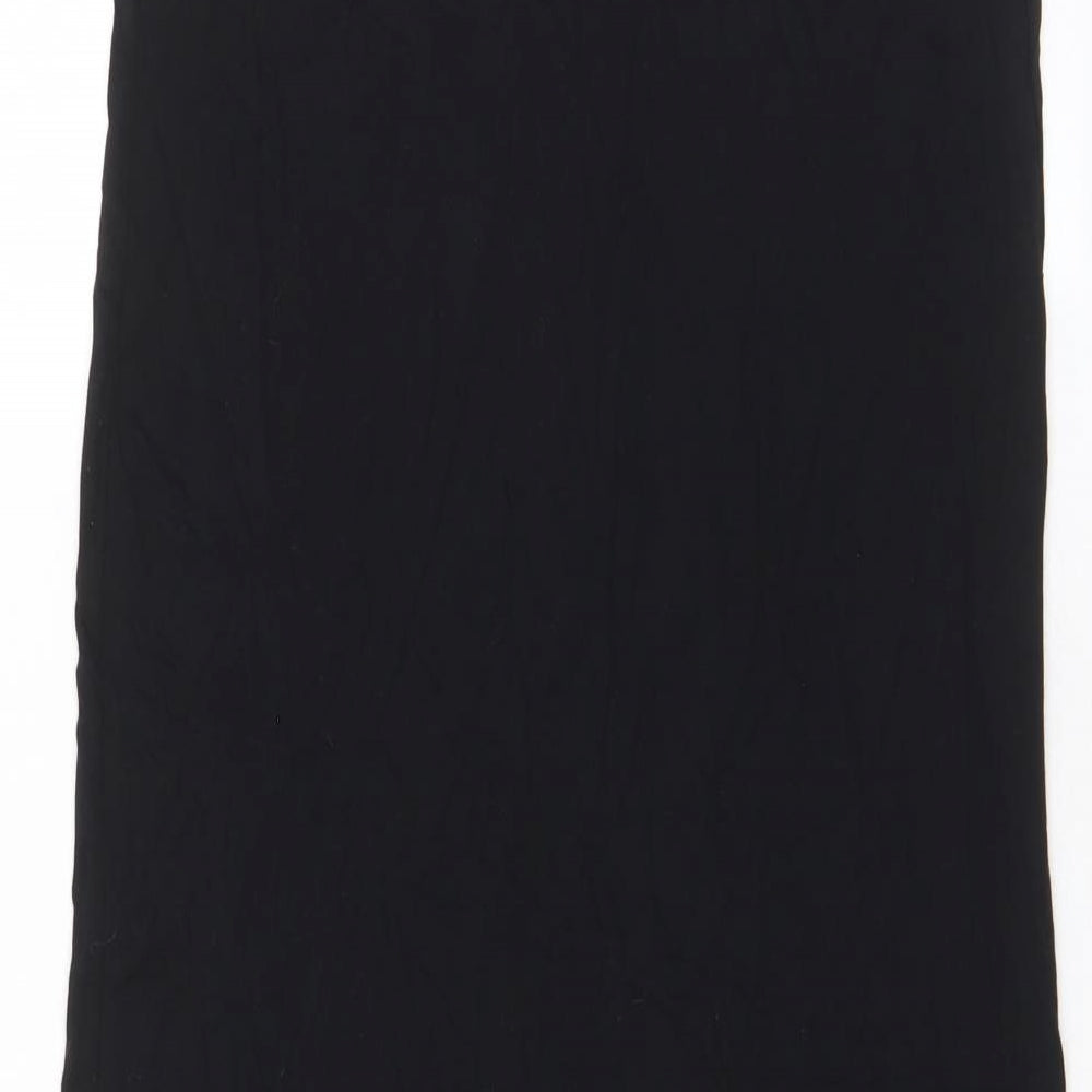Marks and Spencer Womens Black Viscose Tank Dress Size S Scoop Neck Pullover