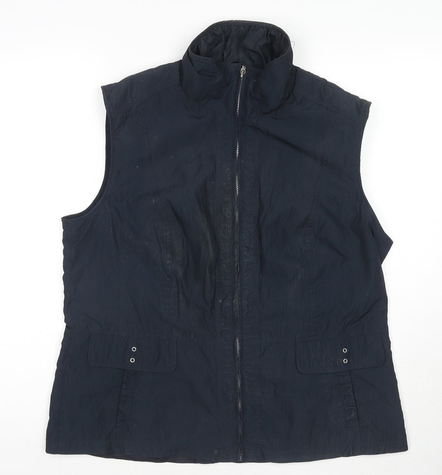 Barbara Lebek Womens Blue Gilet Jacket Size 16 Zip