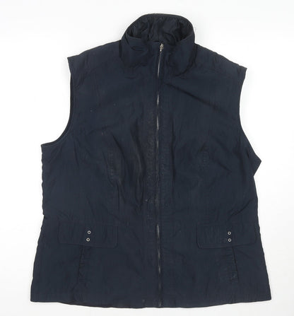 Barbara Lebek Womens Blue Gilet Jacket Size 16 Zip