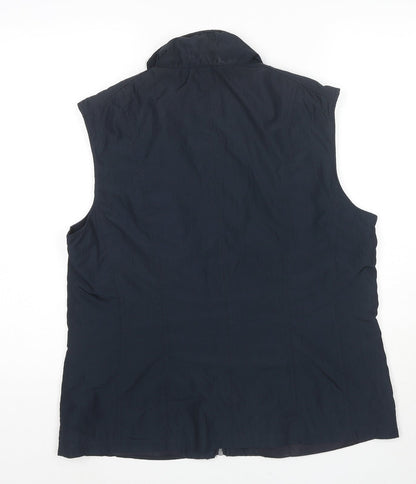 Barbara Lebek Womens Blue Gilet Jacket Size 16 Zip