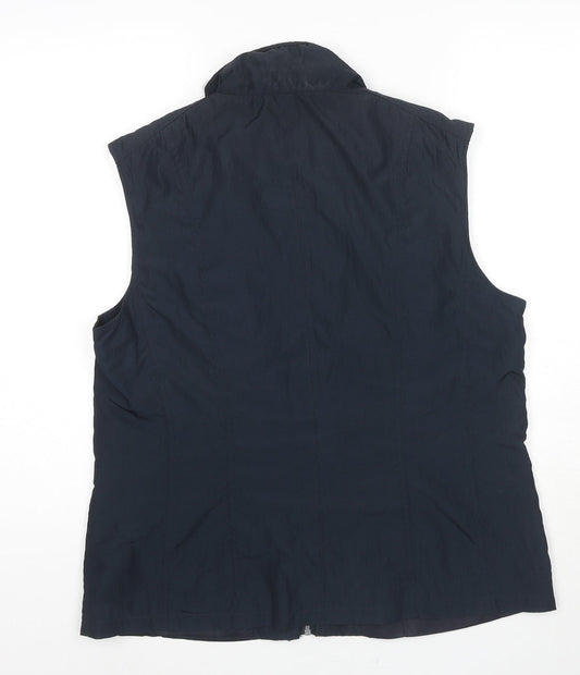 Barbara Lebek Womens Blue Gilet Jacket Size 16 Zip