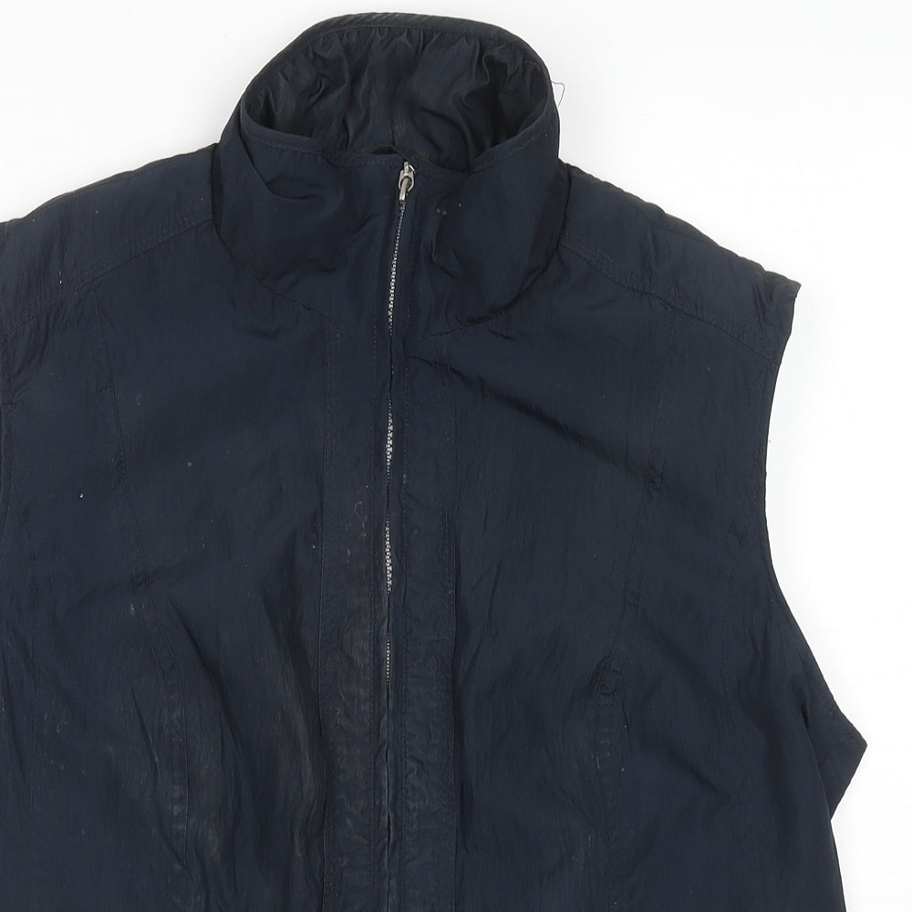 Barbara Lebek Womens Blue Gilet Jacket Size 16 Zip