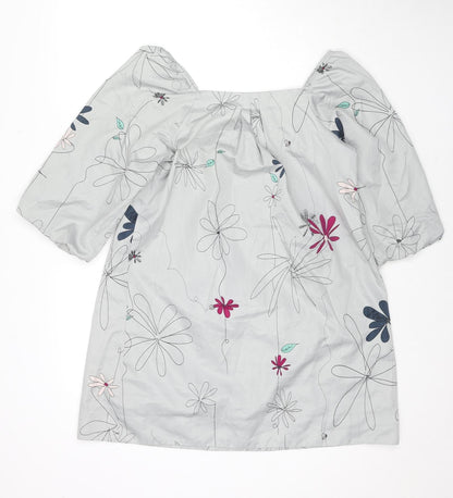 Womens UK Size M VILA Grey Tunic Blouse