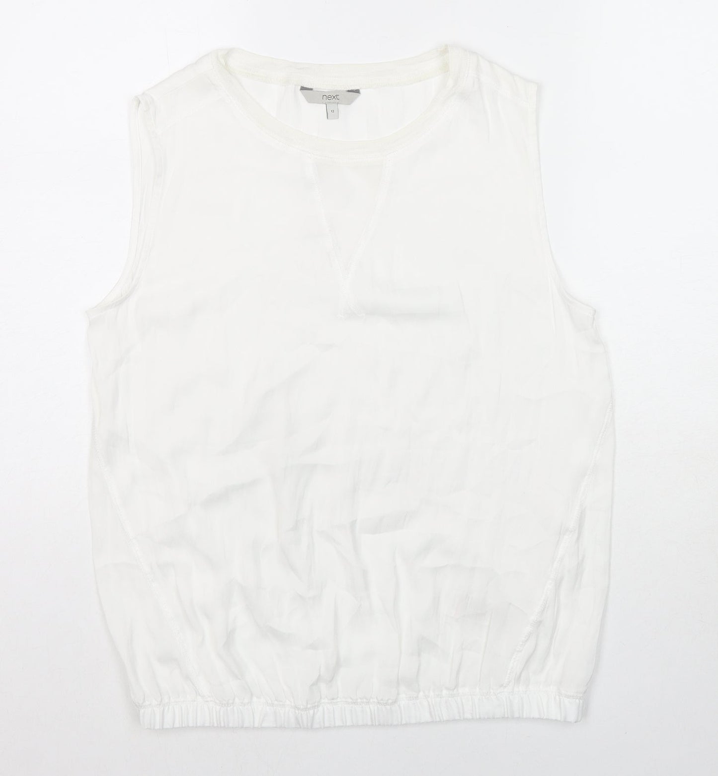 Womens UK Size 12 NEXT White Basic Tank
