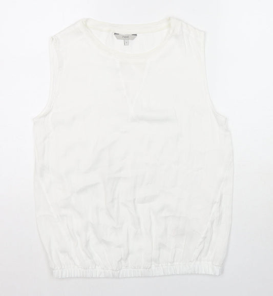 Womens UK Size 12 NEXT White Basic Tank
