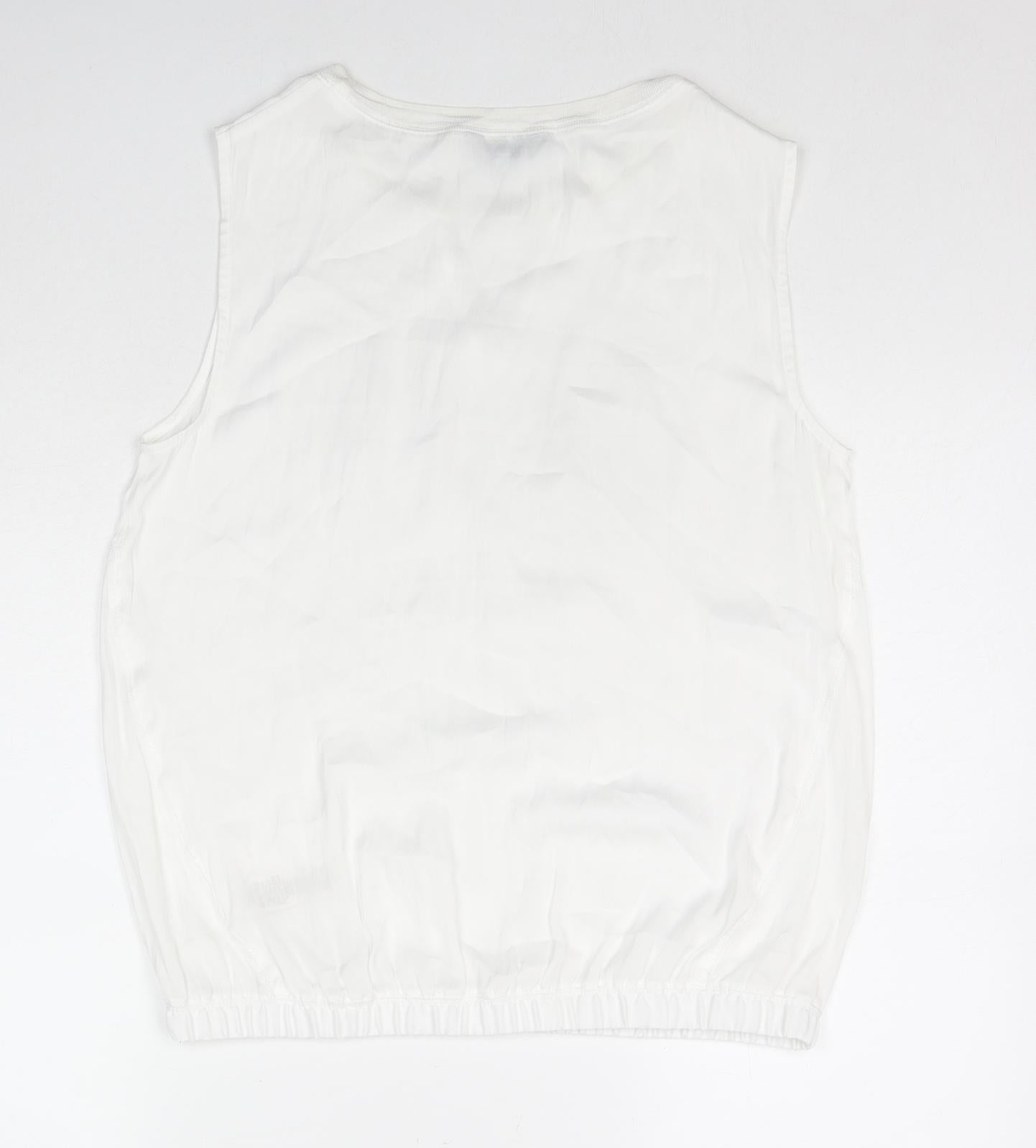 Womens UK Size 12 NEXT White Basic Tank