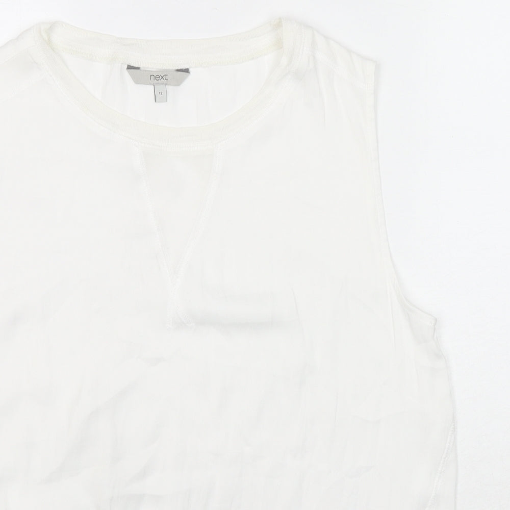 Womens UK Size 12 NEXT White Basic Tank