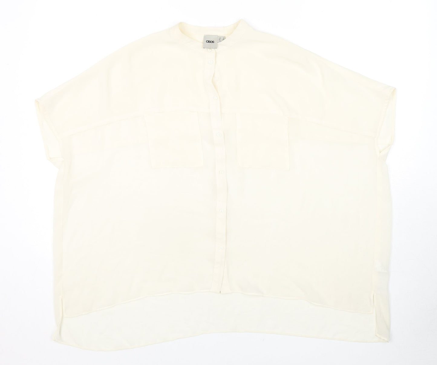 Womens UK Size 6 ASOS Ivory Basic Button-Up