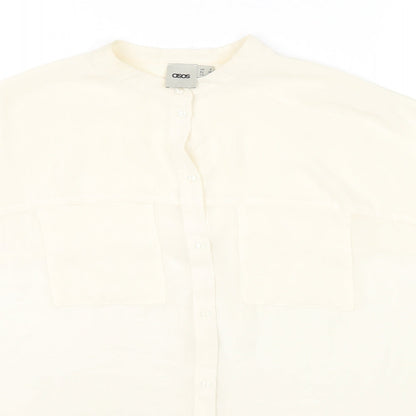 Womens UK Size 6 ASOS Ivory Basic Button-Up