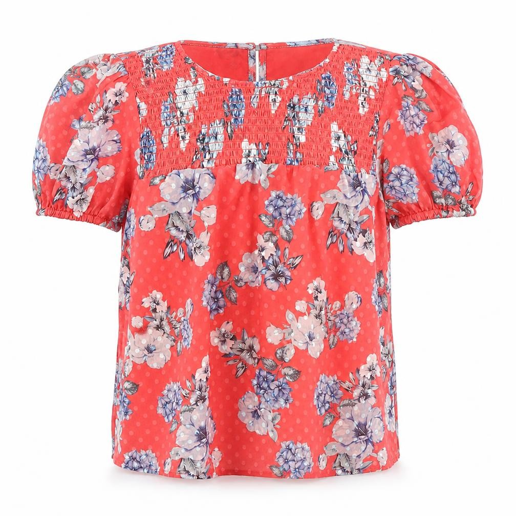 Womens UK Size 8 Dotti Red Basic Blouse