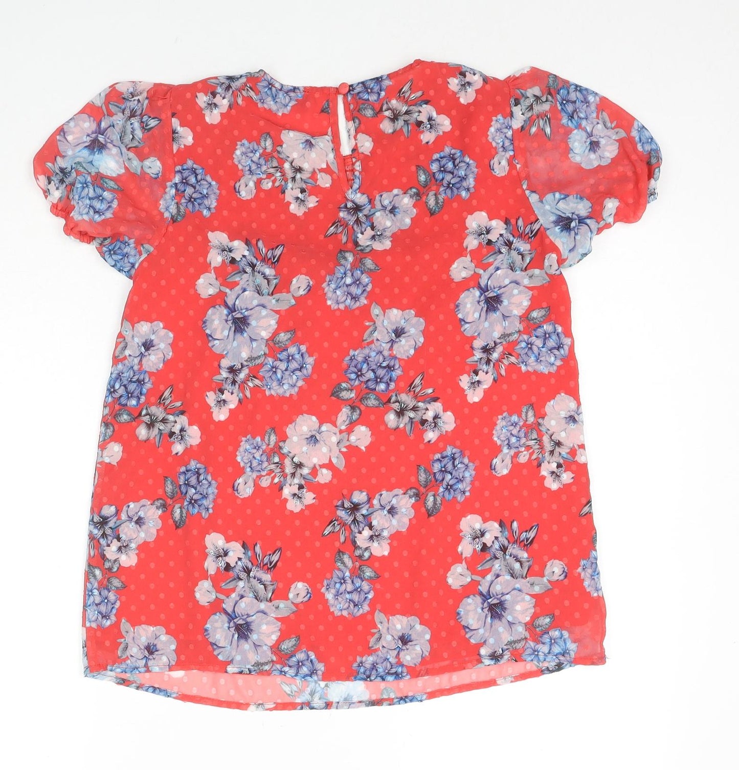 Womens UK Size 8 Dotti Red Basic Blouse