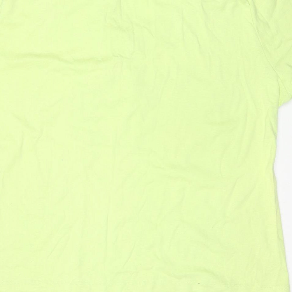 Stephanie Rogers Womens Green Cotton Basic T-Shirt Size 3XL V-Neck