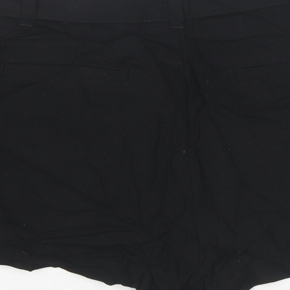 H&M Womens Black Viscose Basic Shorts Size 8 L3 in Regular Zip